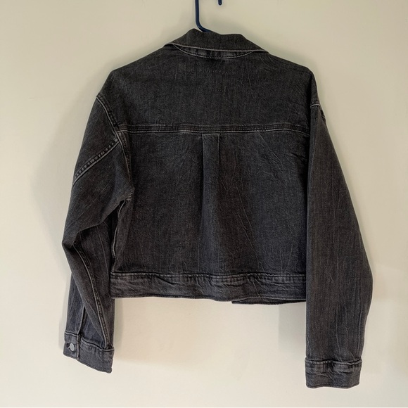 Levi’s Signature | Cropped Denim ‘95 Trucker Jacket | Washed Black | Size M - Picture 12 of 13